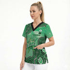 Melbourne Stars NAIDOC Week 2026 Custom Scrub Top 50 Years Deadly Indigenous Art Glitter Effect