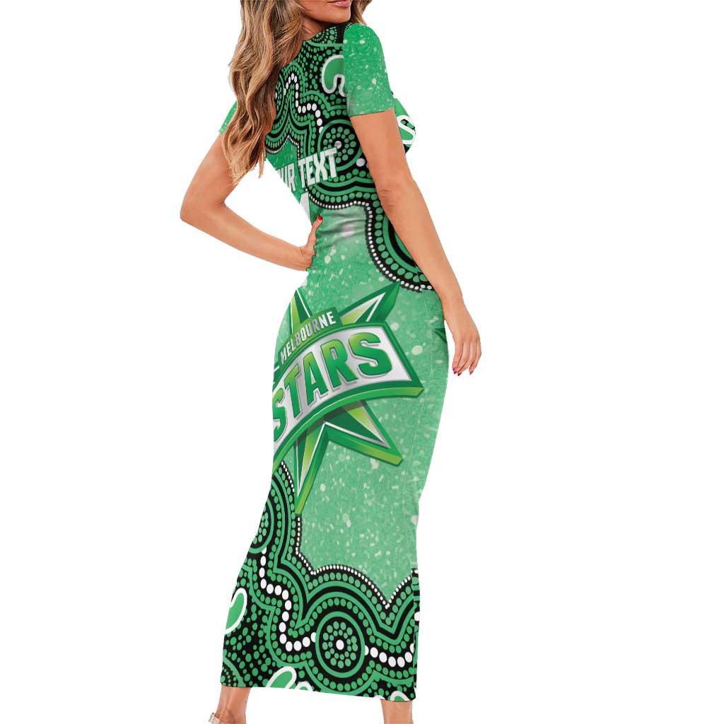 Melbourne Stars NAIDOC Week 2026 Custom Short Sleeve Bodycon Dress 50 Years Deadly Indigenous Art Glitter Effect