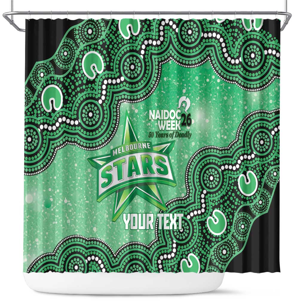 Melbourne Stars NAIDOC Week 2026 Custom Shower Curtain 50 Years Deadly Indigenous Art Glitter Effect