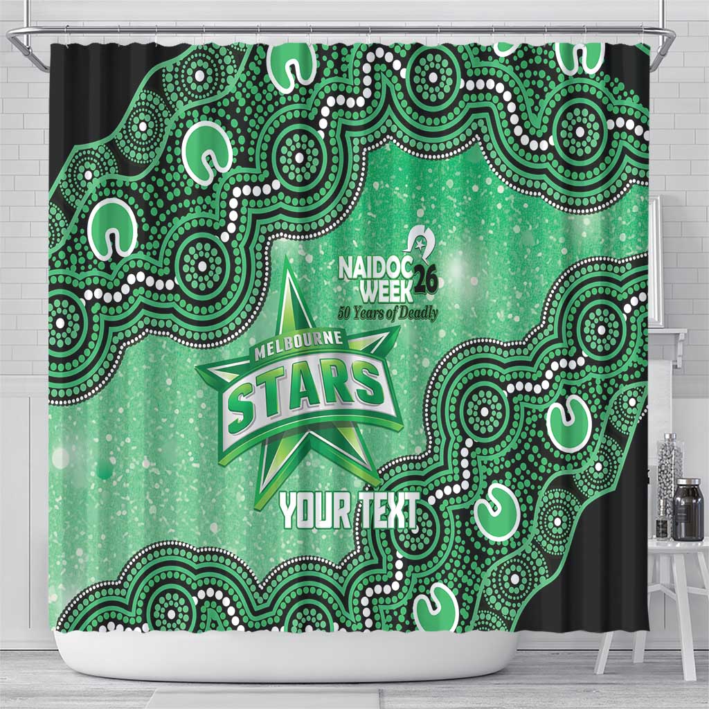 Melbourne Stars NAIDOC Week 2026 Custom Shower Curtain 50 Years Deadly Indigenous Art Glitter Effect