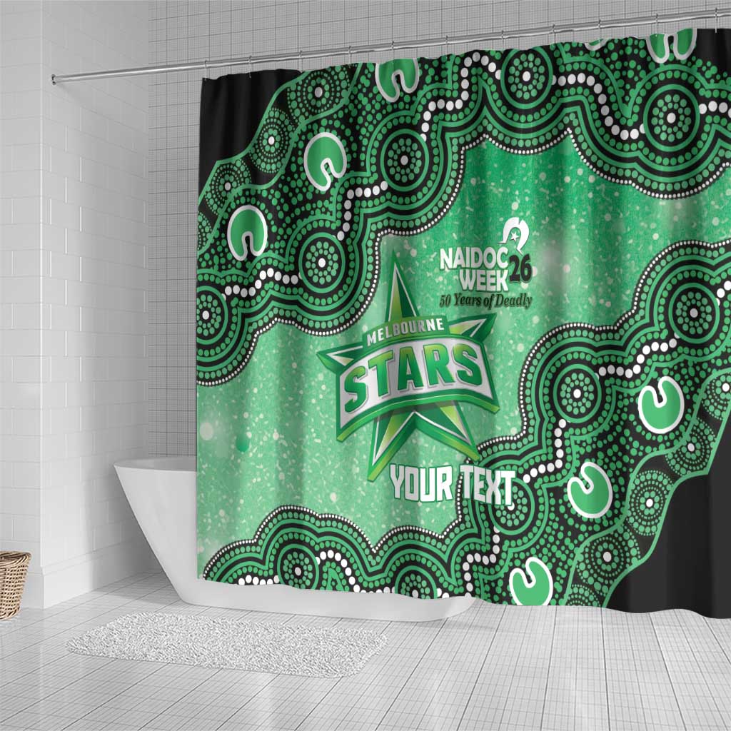 Melbourne Stars NAIDOC Week 2026 Custom Shower Curtain 50 Years Deadly Indigenous Art Glitter Effect