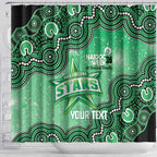 Melbourne Stars NAIDOC Week 2026 Custom Shower Curtain 50 Years Deadly Indigenous Art Glitter Effect