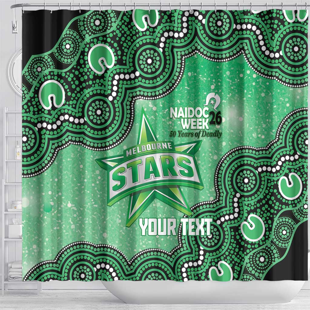 Melbourne Stars NAIDOC Week 2026 Custom Shower Curtain 50 Years Deadly Indigenous Art Glitter Effect