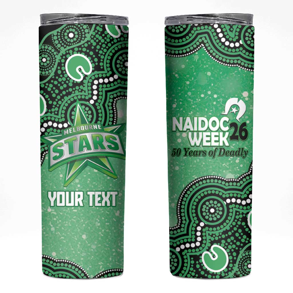 Melbourne Stars NAIDOC Week 2026 Custom Skinny Tumbler 50 Years Deadly Indigenous Art Glitter Effect