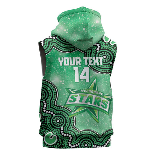 Melbourne Stars NAIDOC Week 2026 Custom Sleeveless Hoodie 50 Years Deadly Indigenous Art Glitter Effect