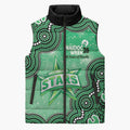 Melbourne Stars NAIDOC Week 2026 Custom Sleeveless Puffer Jacket 50 Years Deadly Indigenous Art Glitter Effect