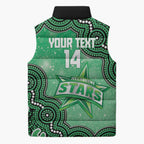 Melbourne Stars NAIDOC Week 2026 Custom Sleeveless Puffer Jacket 50 Years Deadly Indigenous Art Glitter Effect