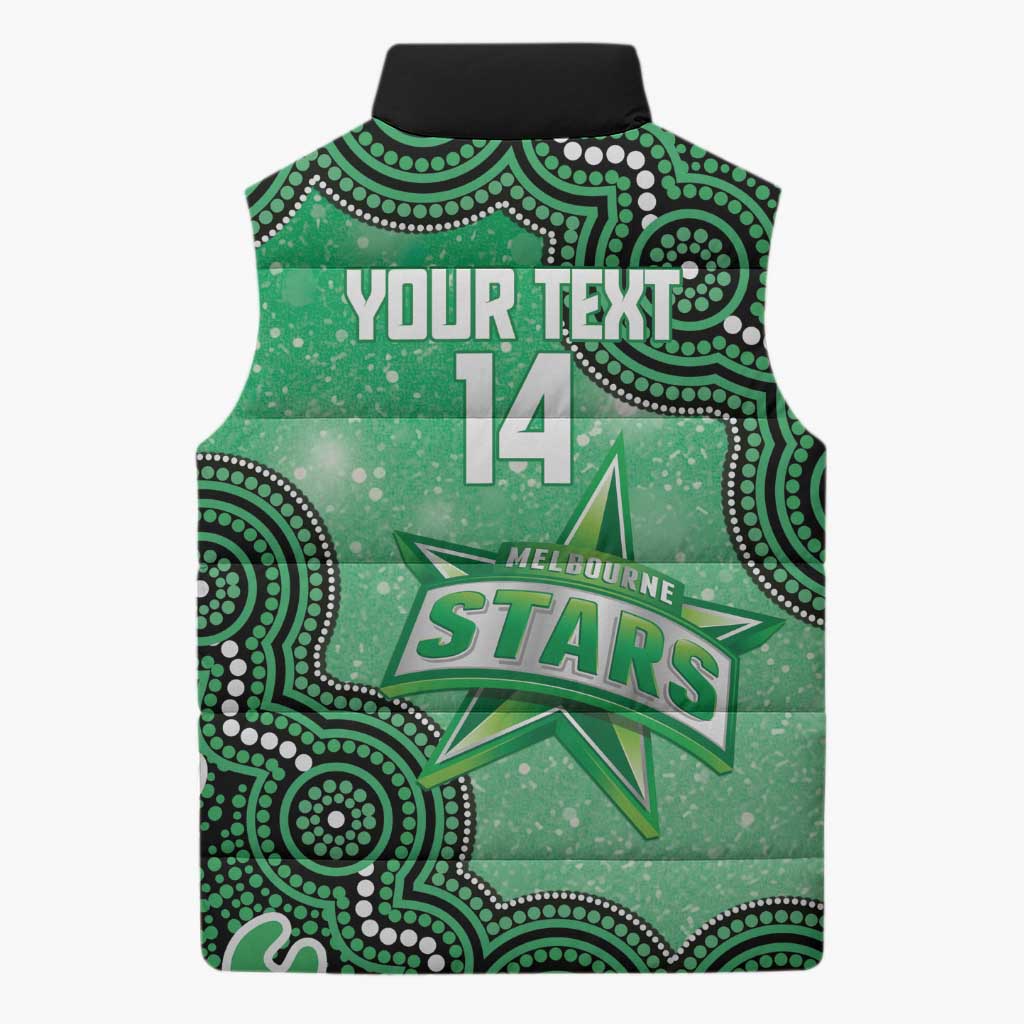 Melbourne Stars NAIDOC Week 2026 Custom Sleeveless Puffer Jacket 50 Years Deadly Indigenous Art Glitter Effect