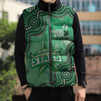 Melbourne Stars NAIDOC Week 2026 Custom Sleeveless Puffer Jacket 50 Years Deadly Indigenous Art Glitter Effect