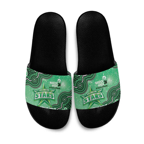 Melbourne Stars NAIDOC Week 2026 Custom Slide Sandals 50 Years Deadly Indigenous Art Glitter Effect