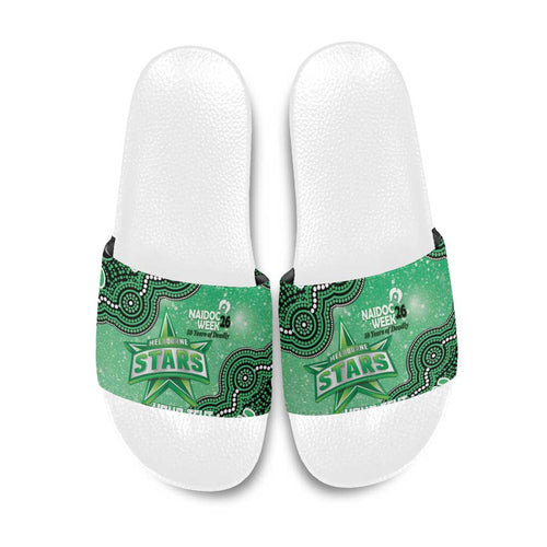 Melbourne Stars NAIDOC Week 2026 Custom Slide Sandals 50 Years Deadly Indigenous Art Glitter Effect