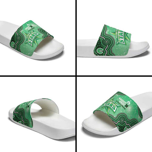 Melbourne Stars NAIDOC Week 2026 Custom Slide Sandals 50 Years Deadly Indigenous Art Glitter Effect