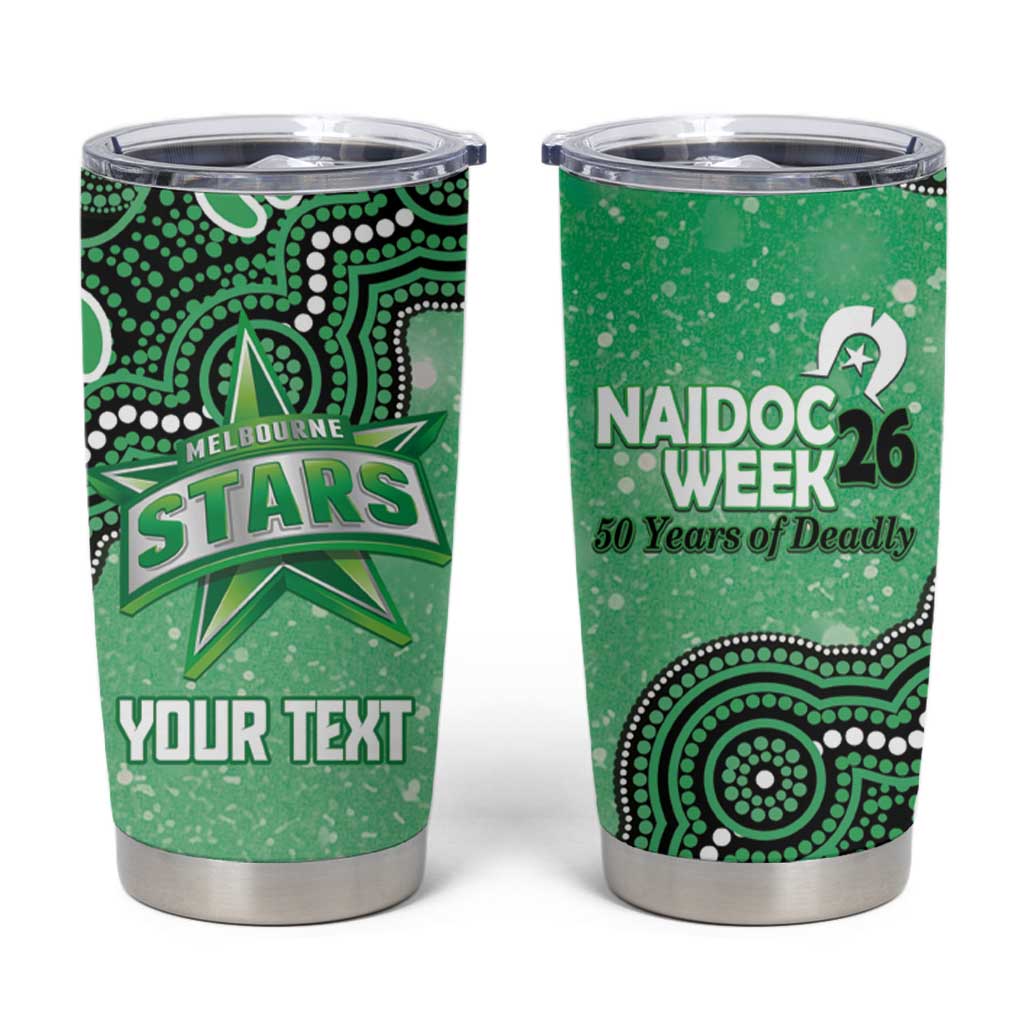 Melbourne Stars NAIDOC Week 2026 Custom Tumbler Cup 50 Years Deadly Indigenous Art Glitter Effect