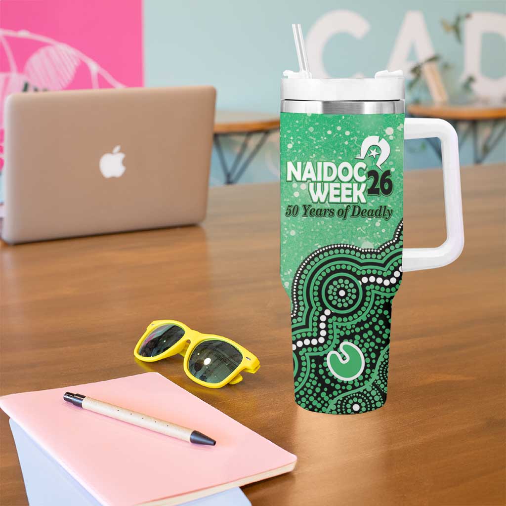 Melbourne Stars NAIDOC Week 2026 Custom Tumbler With Handle 50 Years Deadly Indigenous Art Glitter Effect