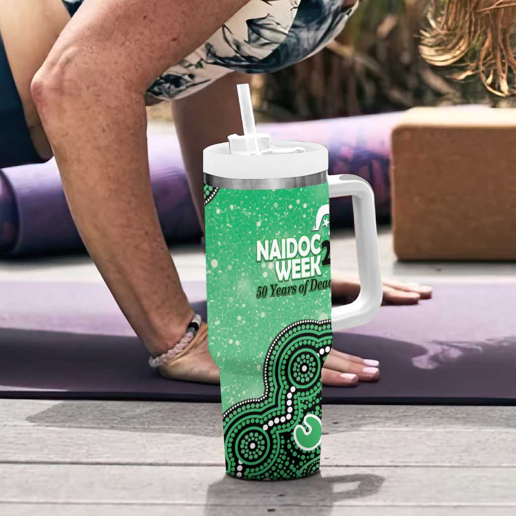 Melbourne Stars NAIDOC Week 2026 Custom Tumbler With Handle 50 Years Deadly Indigenous Art Glitter Effect