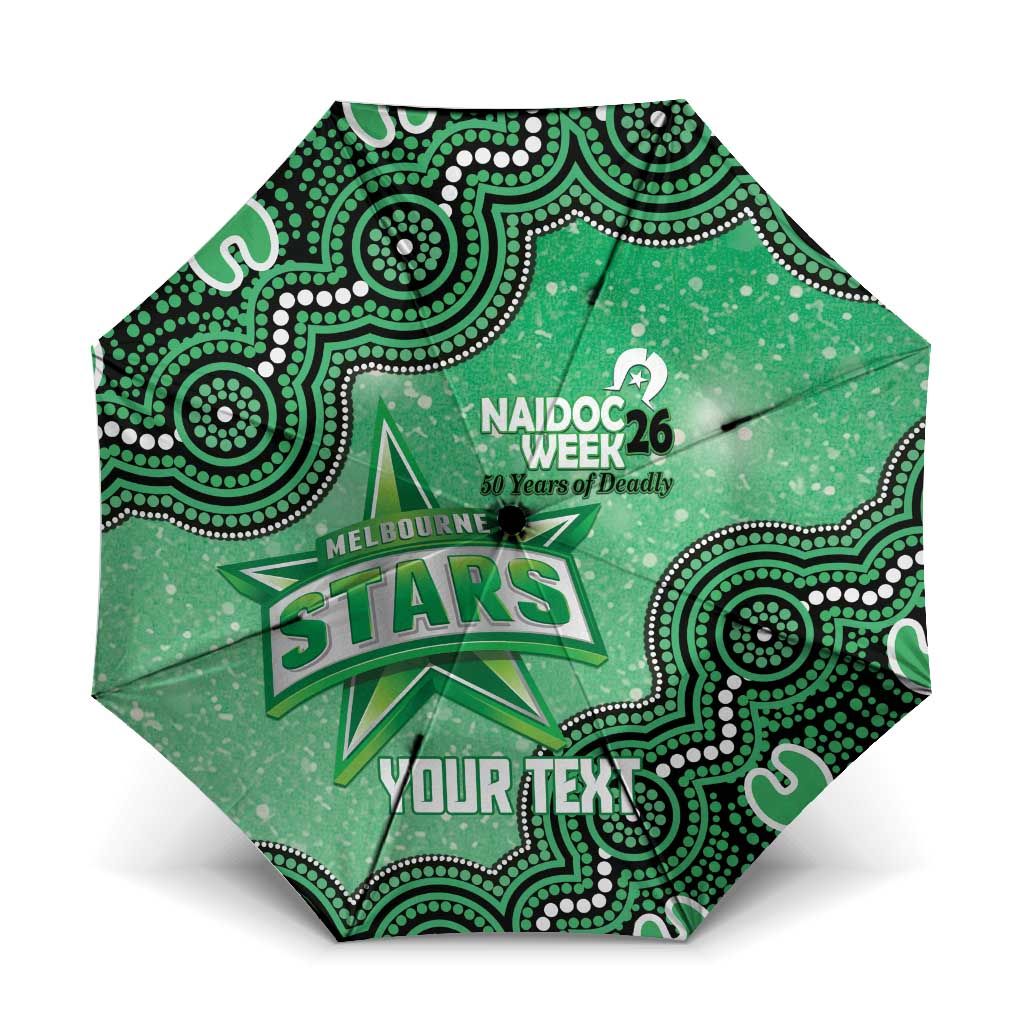 Melbourne Stars NAIDOC Week 2026 Custom Umbrella 50 Years Deadly Indigenous Art Glitter Effect