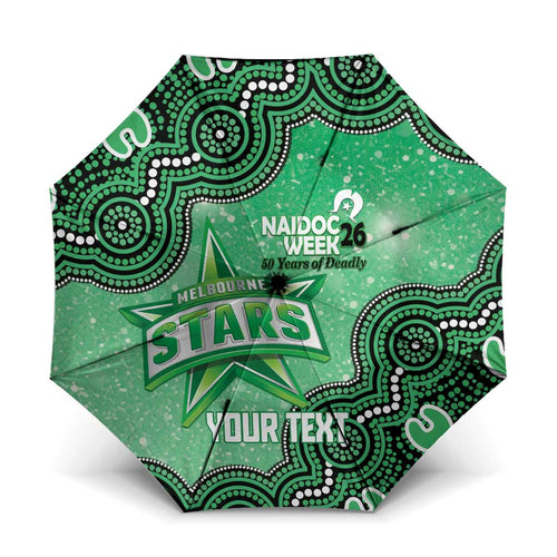 Melbourne Stars NAIDOC Week 2026 Custom Umbrella 50 Years Deadly Indigenous Art Glitter Effect