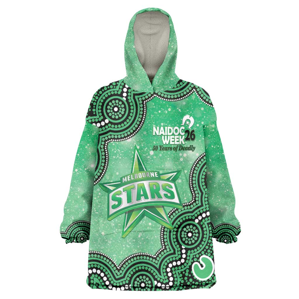 Melbourne Stars NAIDOC Week 2026 Custom Wearable Blanket Hoodie 50 Years Deadly Indigenous Art Glitter Effect