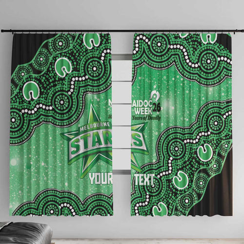 Melbourne Stars NAIDOC Week 2026 Custom Window Curtain 50 Years Deadly Indigenous Art Glitter Effect