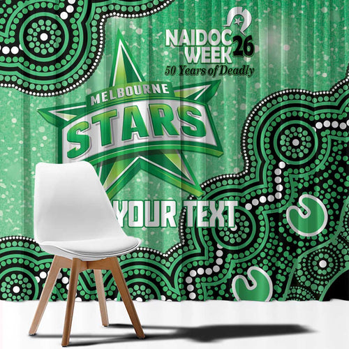 Melbourne Stars NAIDOC Week 2026 Custom Window Curtain 50 Years Deadly Indigenous Art Glitter Effect