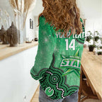 Melbourne Stars NAIDOC Week 2026 Custom Women Casual Shirt 50 Years Deadly Indigenous Art Glitter Effect
