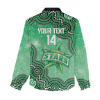 Melbourne Stars NAIDOC Week 2026 Custom Women Casual Shirt 50 Years Deadly Indigenous Art Glitter Effect