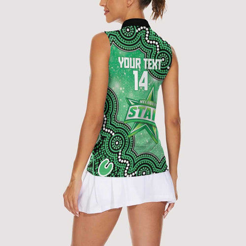 Melbourne Stars NAIDOC Week 2026 Custom Women Sleeveless Polo Shirt 50 Years Deadly Indigenous Art Glitter Effect