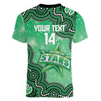 Melbourne Stars NAIDOC Week 2026 Custom Women V-Neck T-Shirt 50 Years Deadly Indigenous Art Glitter Effect