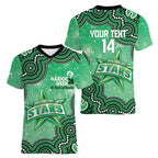 Melbourne Stars NAIDOC Week 2026 Custom Women V-Neck T-Shirt 50 Years Deadly Indigenous Art Glitter Effect