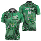 Melbourne Stars NAIDOC Week 2026 Custom Zipper Polo Shirt 50 Years Deadly Indigenous Art Glitter Effect