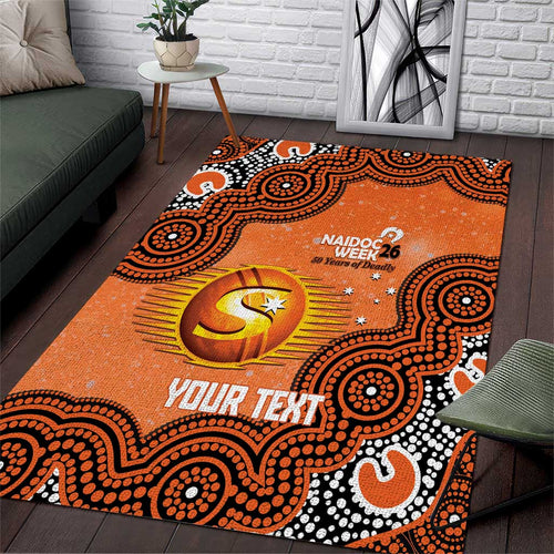 Perth Scorchers NAIDOC Week 2026 Custom Area Rug 50 Years Deadly Indigenous Art Glitter Effect