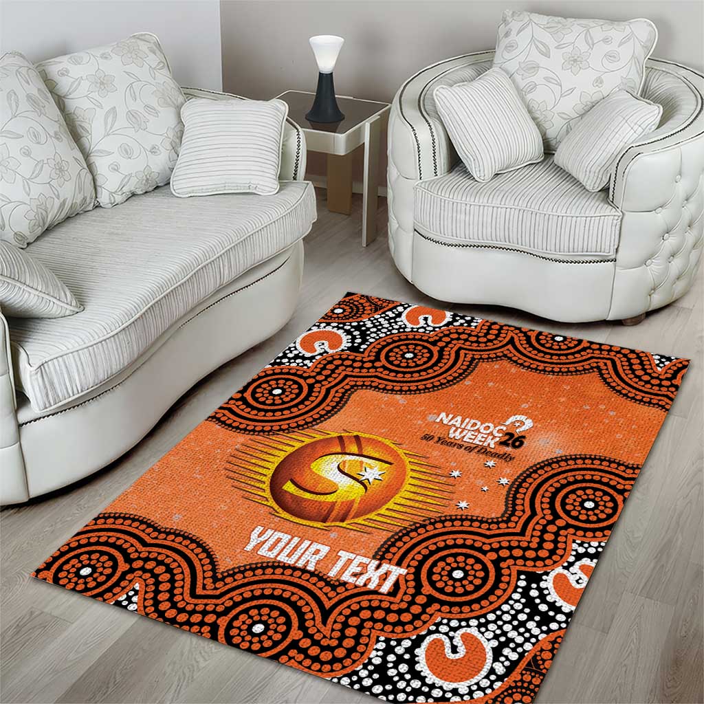 Perth Scorchers NAIDOC Week 2026 Custom Area Rug 50 Years Deadly Indigenous Art Glitter Effect
