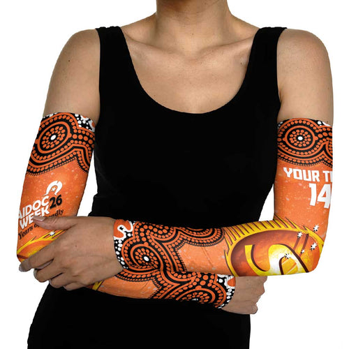 Perth Scorchers NAIDOC Week 2026 Custom Arm Sleeves 50 Years Deadly Indigenous Art Glitter Effect