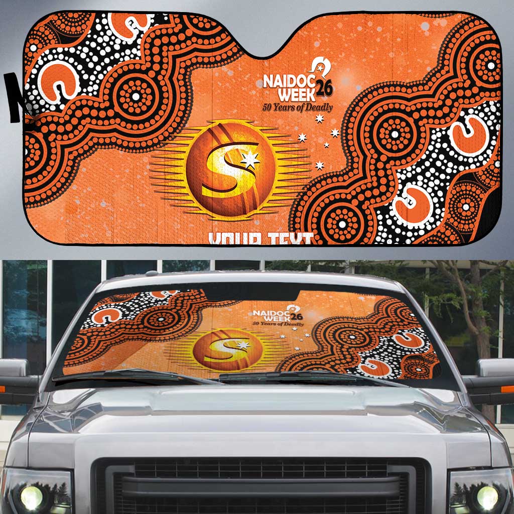 Perth Scorchers NAIDOC Week 2026 Custom Auto Sun Shade 50 Years Deadly Indigenous Art Glitter Effect