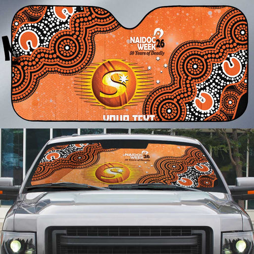 Perth Scorchers NAIDOC Week 2026 Custom Auto Sun Shade 50 Years Deadly Indigenous Art Glitter Effect