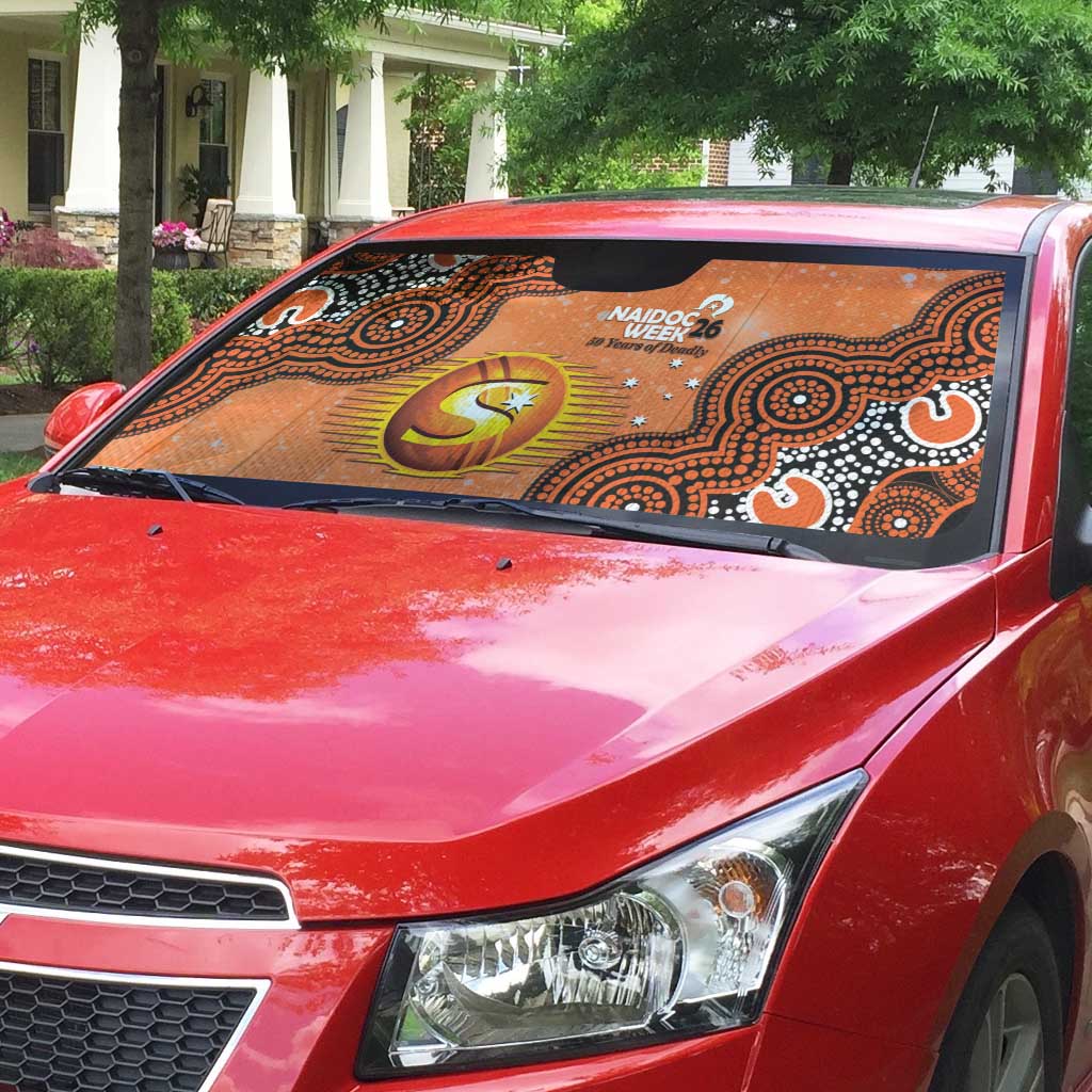 Perth Scorchers NAIDOC Week 2026 Custom Auto Sun Shade 50 Years Deadly Indigenous Art Glitter Effect