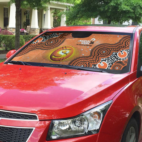 Perth Scorchers NAIDOC Week 2026 Custom Auto Sun Shade 50 Years Deadly Indigenous Art Glitter Effect