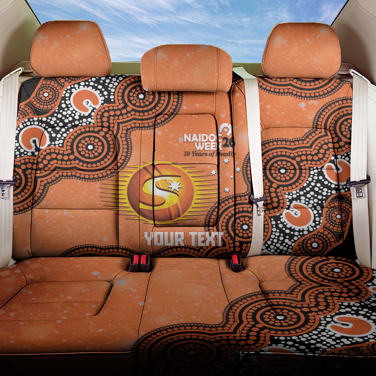 Perth Scorchers NAIDOC Week 2026 Custom Back Car Seat Cover 50 Years Deadly Indigenous Art Glitter Effect