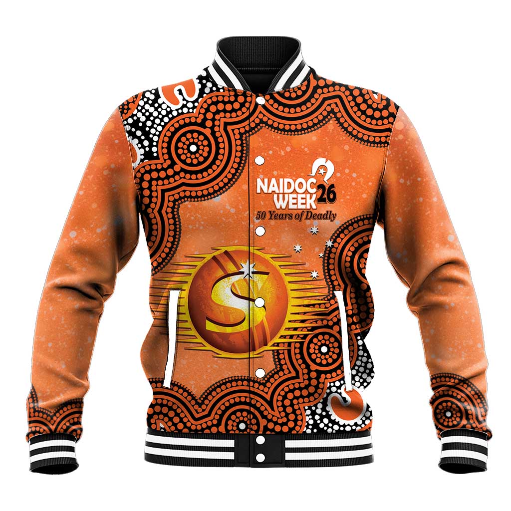 Perth Scorchers NAIDOC Week 2026 Custom Baseball Jacket 50 Years Deadly Indigenous Art Glitter Effect