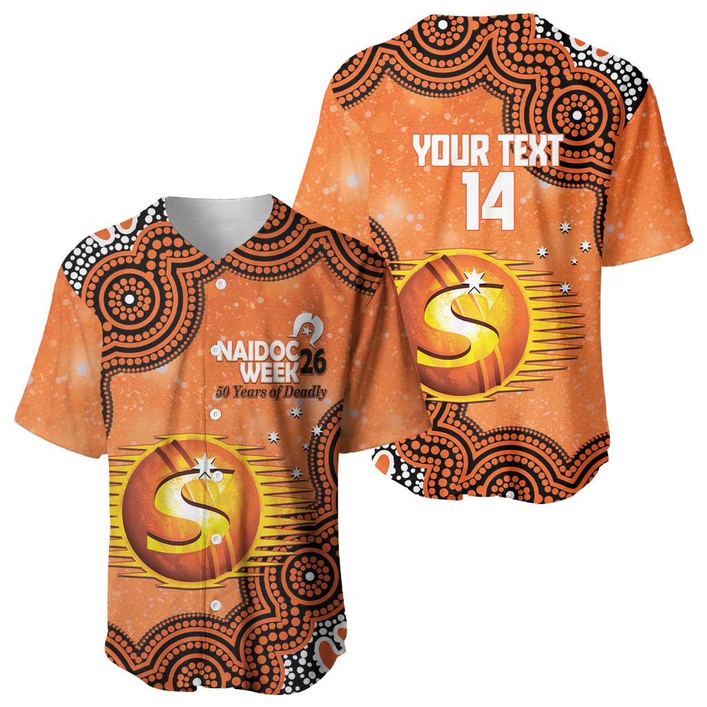 Perth Scorchers NAIDOC Week 2026 Custom Baseball Jersey 50 Years Deadly Indigenous Art Glitter Effect