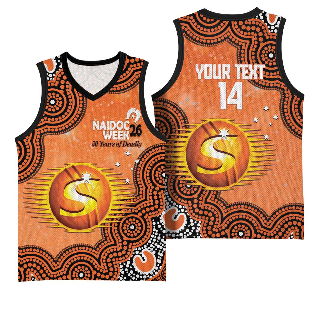 Perth Scorchers NAIDOC Week 2026 Custom Basketball Jersey 50 Years Deadly Indigenous Art Glitter Effect