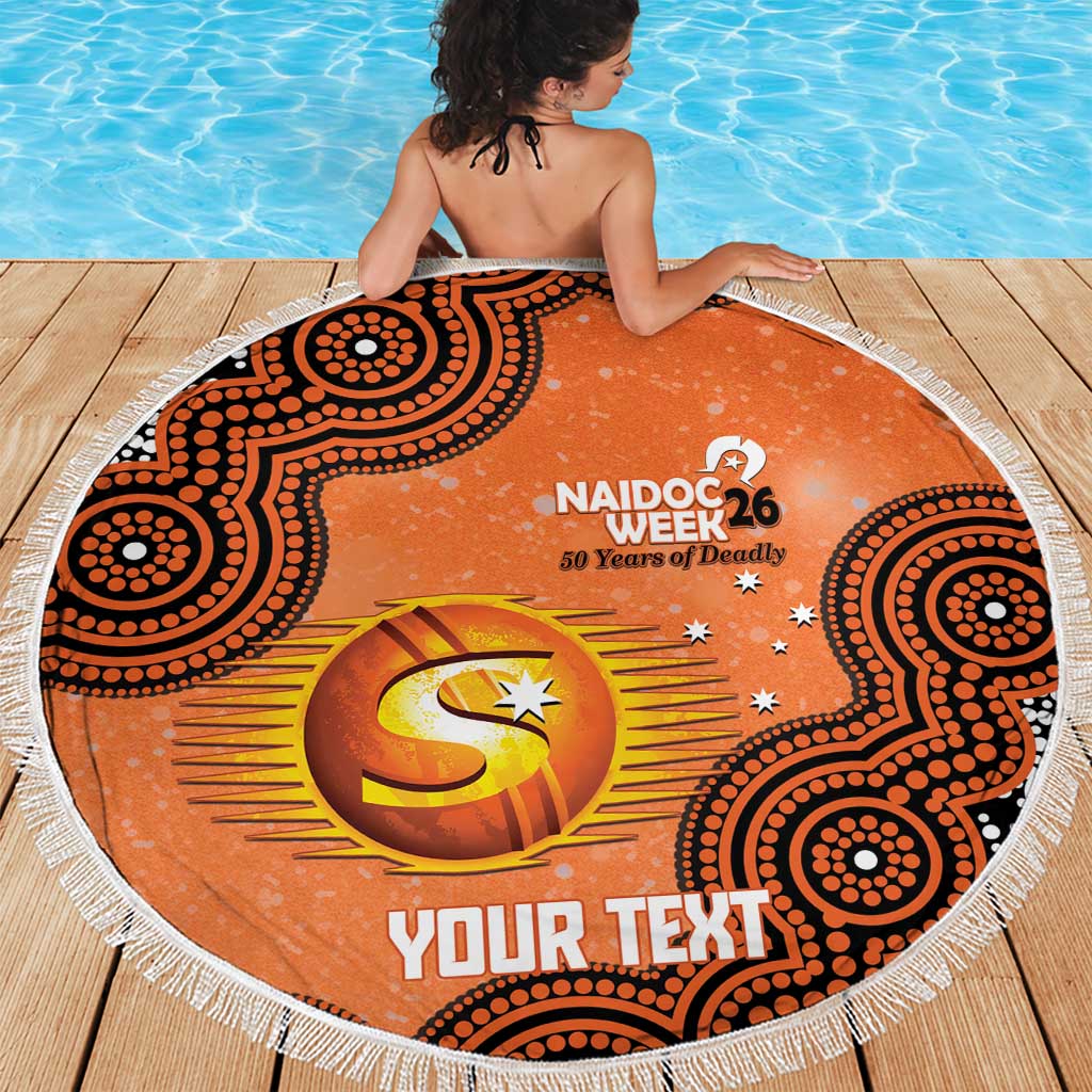 Perth Scorchers NAIDOC Week 2026 Custom Beach Blanket 50 Years Deadly Indigenous Art Glitter Effect