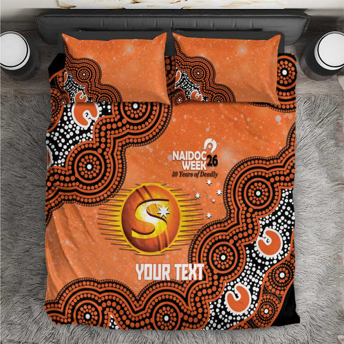 Perth Scorchers NAIDOC Week 2026 Custom Bedding Set 50 Years Deadly Indigenous Art Glitter Effect