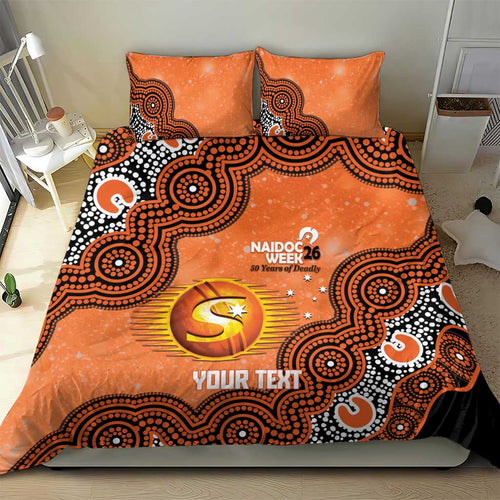 Perth Scorchers NAIDOC Week 2026 Custom Bedding Set 50 Years Deadly Indigenous Art Glitter Effect