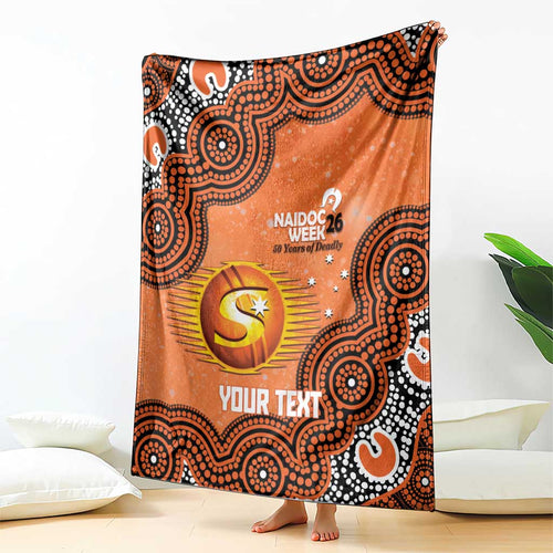 Perth Scorchers NAIDOC Week 2026 Custom Blanket 50 Years Deadly Indigenous Art Glitter Effect