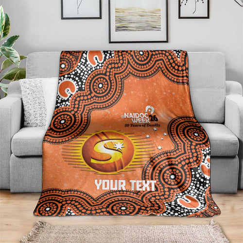 Perth Scorchers NAIDOC Week 2026 Custom Blanket 50 Years Deadly Indigenous Art Glitter Effect