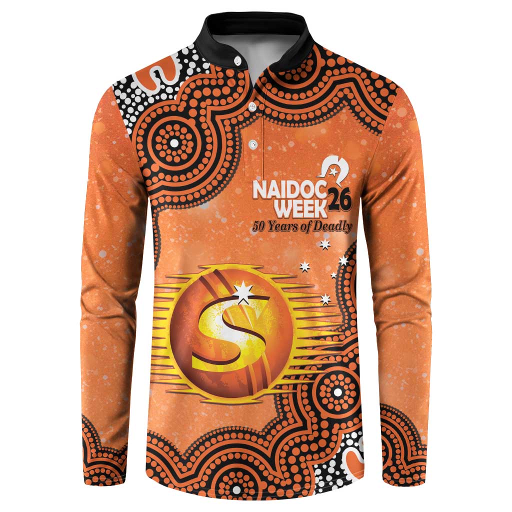 Perth Scorchers NAIDOC Week 2026 Custom Button Sweatshirt 50 Years Deadly Indigenous Art Glitter Effect