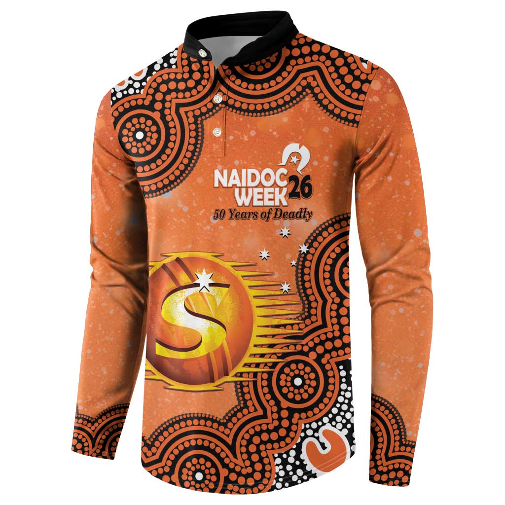 Perth Scorchers NAIDOC Week 2026 Custom Button Sweatshirt 50 Years Deadly Indigenous Art Glitter Effect