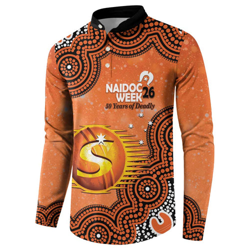 Perth Scorchers NAIDOC Week 2026 Custom Button Sweatshirt 50 Years Deadly Indigenous Art Glitter Effect