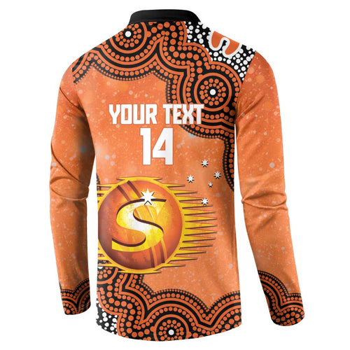 Perth Scorchers NAIDOC Week 2026 Custom Button Sweatshirt 50 Years Deadly Indigenous Art Glitter Effect